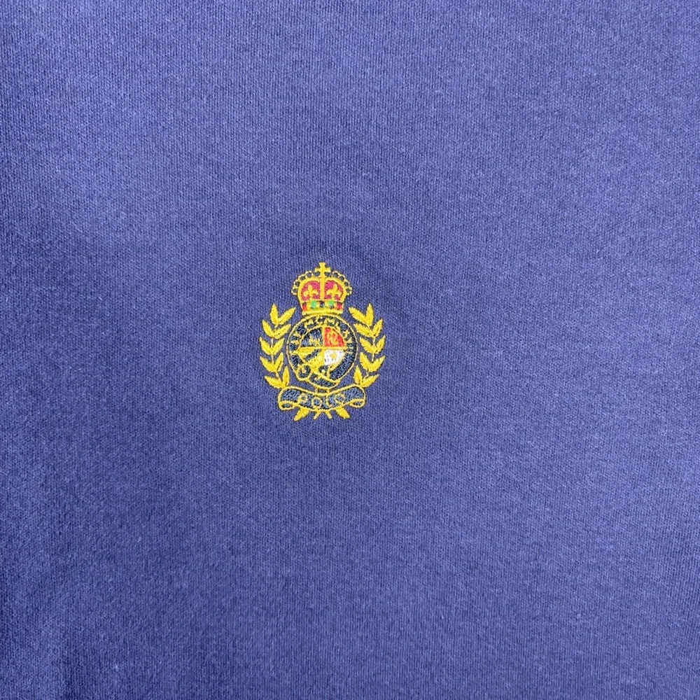 Polo Ralph Lauren Turtleneck Mens L Navy Blue Vintage Crest Made in USA